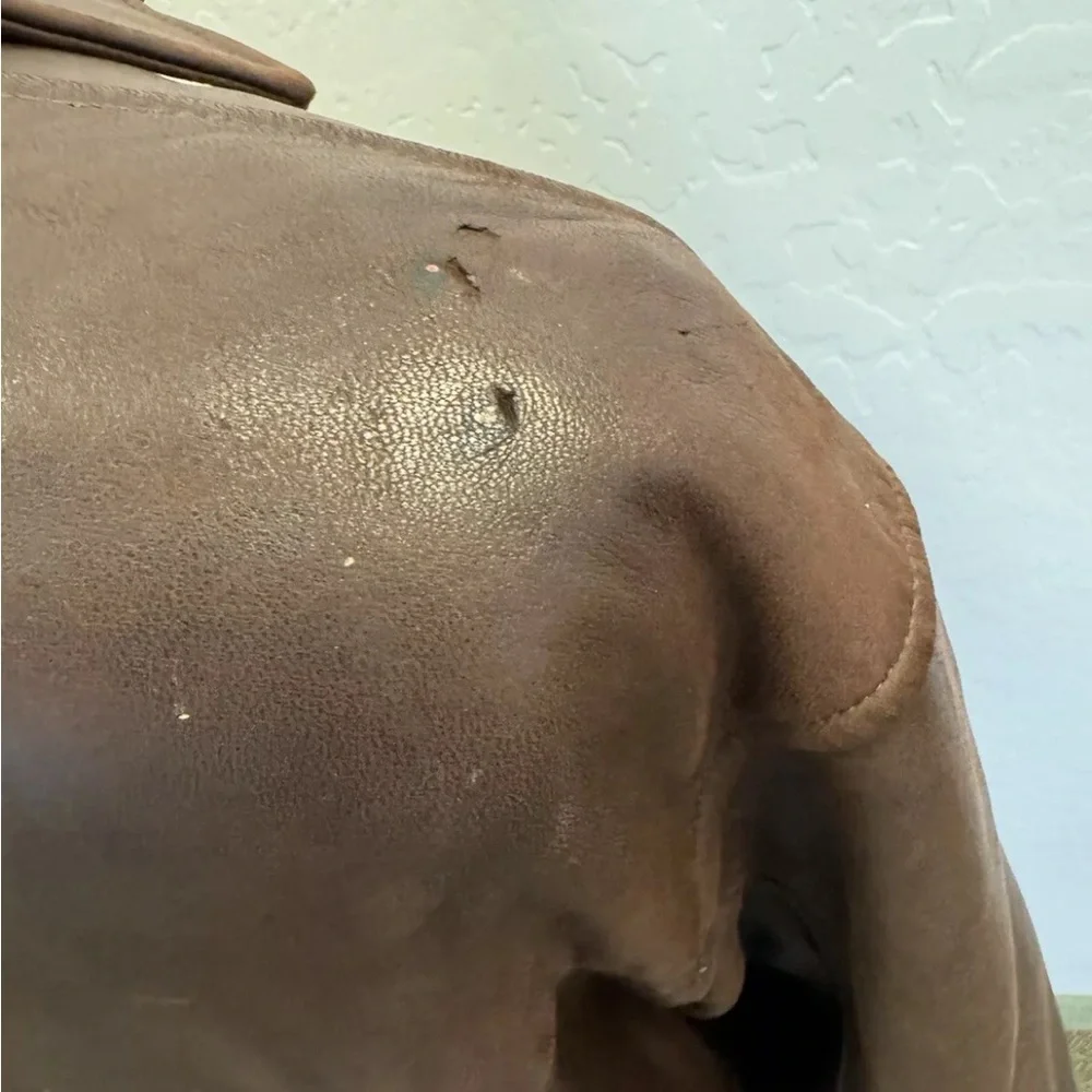 Polo by Ralph Lauren Vintage Biswing Leather Bomber Jacket in Brown Size L - Picture 15 of 16